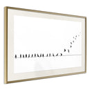 Poster - Birds on a Wire  - goud passepartout