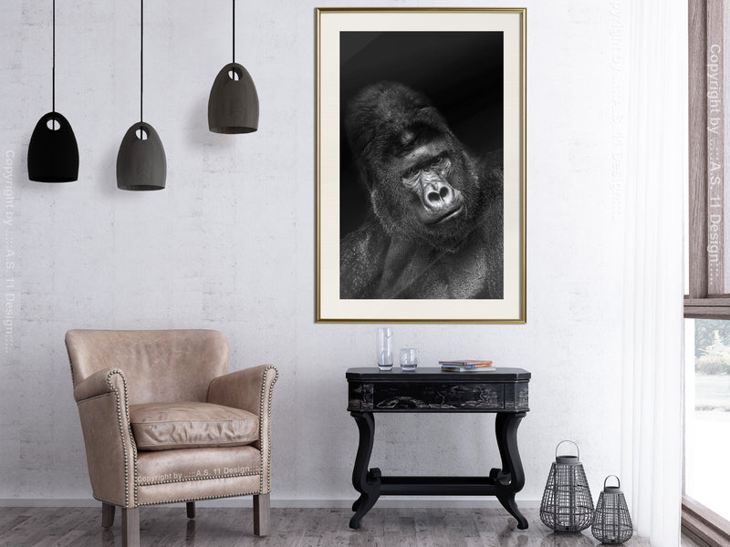 Poster - Intelligent Gaze  - goud passepartout