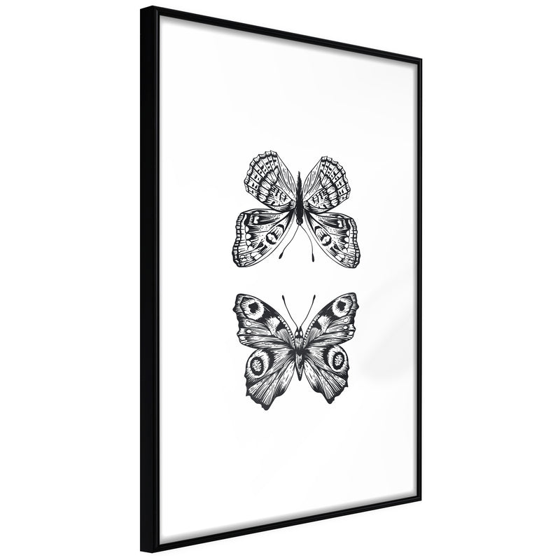 Poster - Butterfly Collection I  - zwart