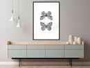 Poster - Butterfly Collection I  - zwart