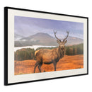 Poster - Majestic Deer  - zwart passepartout