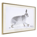 Poster - Escape in the Snow  - goud passepartout