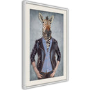 Poster - Animal Alter Ego: Zebra  - wit passepartout
