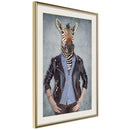 Poster - Animal Alter Ego: Zebra  - goud passepartout