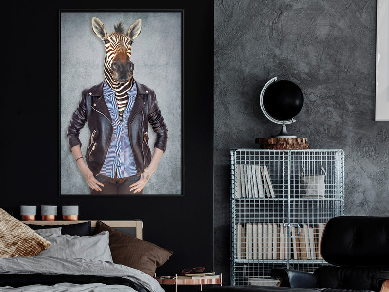 Poster - Animal Alter Ego: Zebra  - zwart