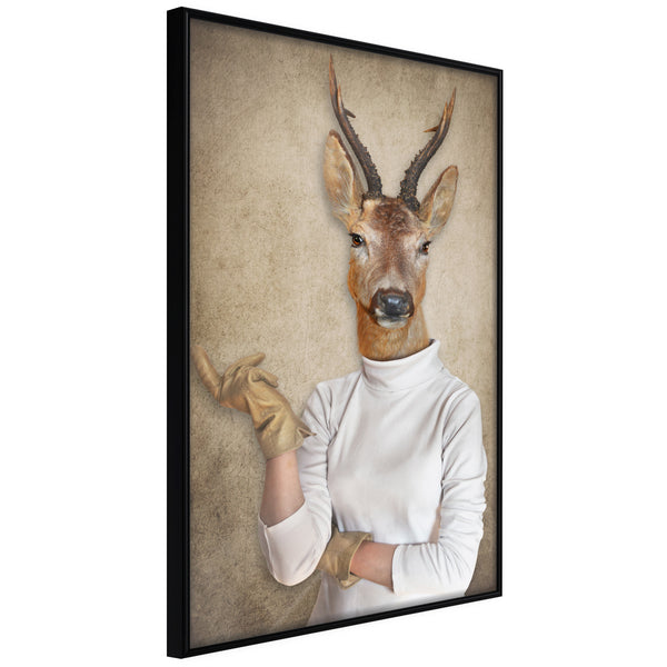 Poster - Animal Alter Ego: Capreolus  - zwart