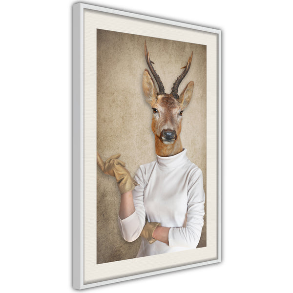 Poster - Animal Alter Ego: Capreolus  - wit passepartout