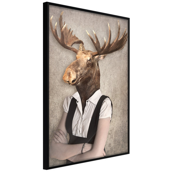 Poster - Animal Alter Ego: Moose  - zwart