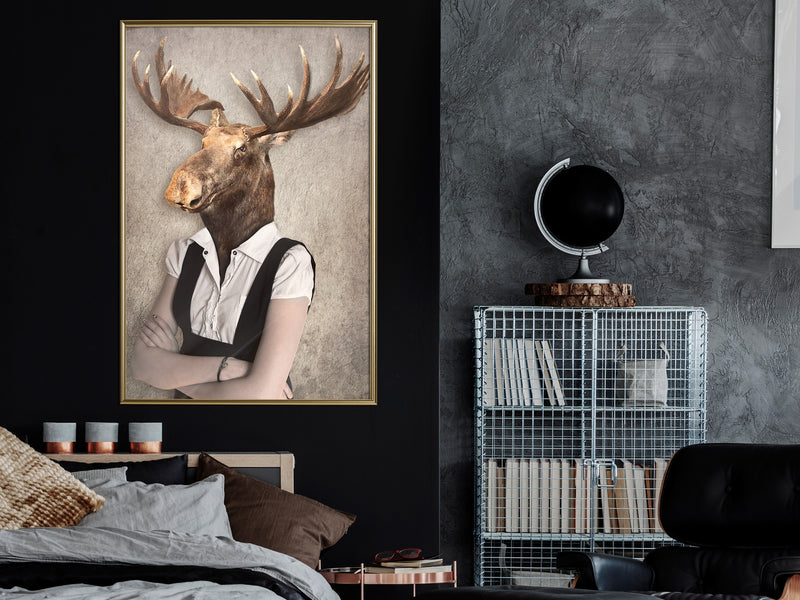Poster - Animal Alter Ego: Moose  - goud