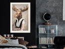 Poster - Animal Alter Ego: Moose  - zwart passepartout