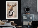 Poster - Animal Alter Ego: Moose  - wit passepartout