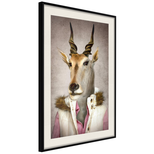 Poster - Animal Alter Ego: Antelope  - zwart passepartout