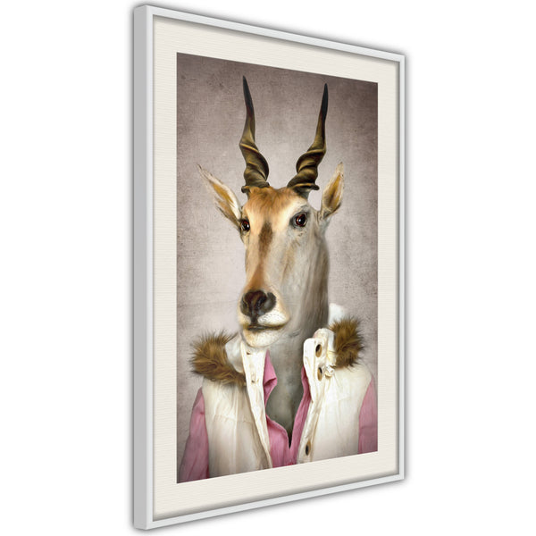 Poster - Animal Alter Ego: Antelope  - wit passepartout