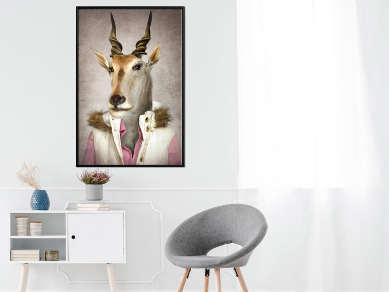 Poster - Animal Alter Ego: Antelope  - zwart