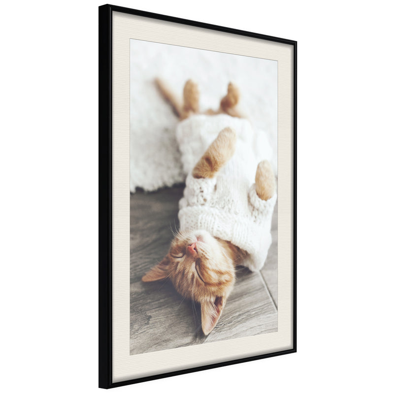Poster - Kitten Life  - zwart passepartout