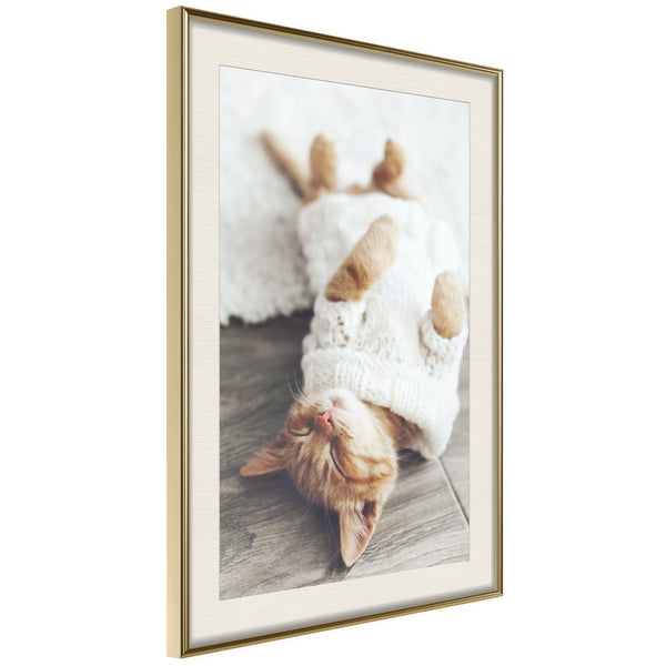 Poster - Kitten Life  - goud passepartout