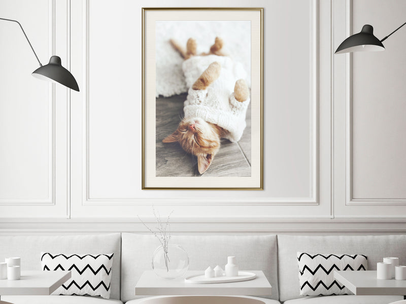 Poster - Kitten Life  - goud passepartout