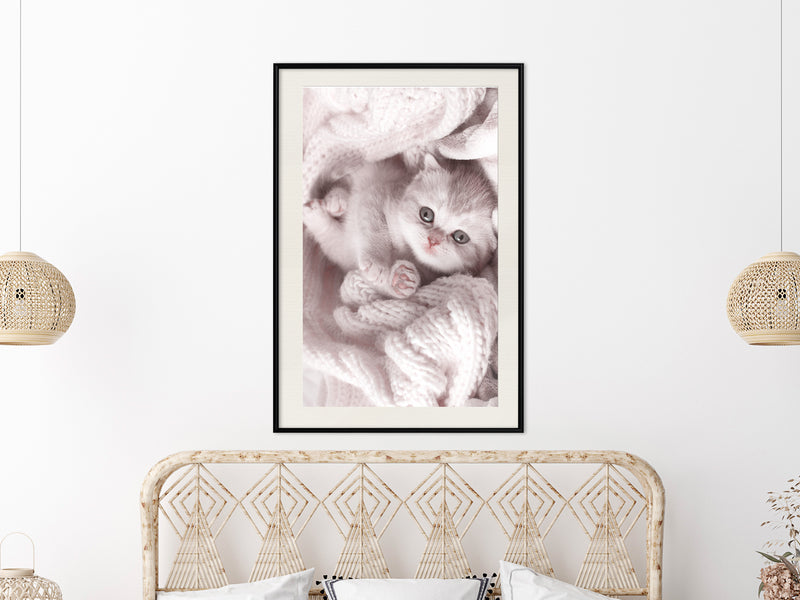Poster - Tangled in Sweater  - zwart passepartout