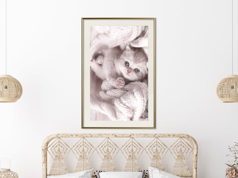 Poster - Tangled in Sweater  - goud passepartout