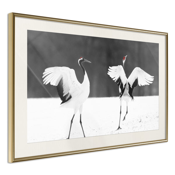 Poster - Bird Date  - goud passepartout