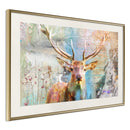 Poster - Pastel Deer  - goud passepartout