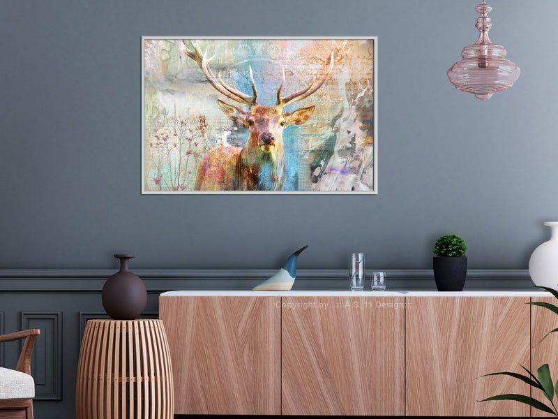 Poster - Pastel Deer  - wit