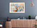 Poster - Pastel Deer  - goud passepartout
