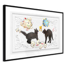 Poster - Cat Fight  - zwart