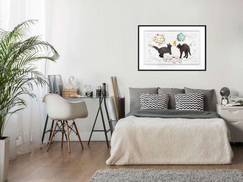 Poster - Cat Fight  - zwart