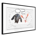 Poster - Conversation of Two Goats  - zwart
