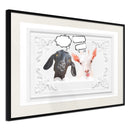 Poster - Conversation of Two Goats  - zwart passepartout