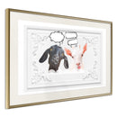 Poster - Conversation of Two Goats  - goud passepartout
