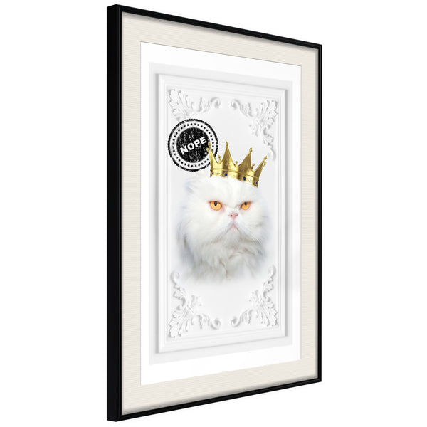 Poster - Cat Rules II  - zwart passepartout