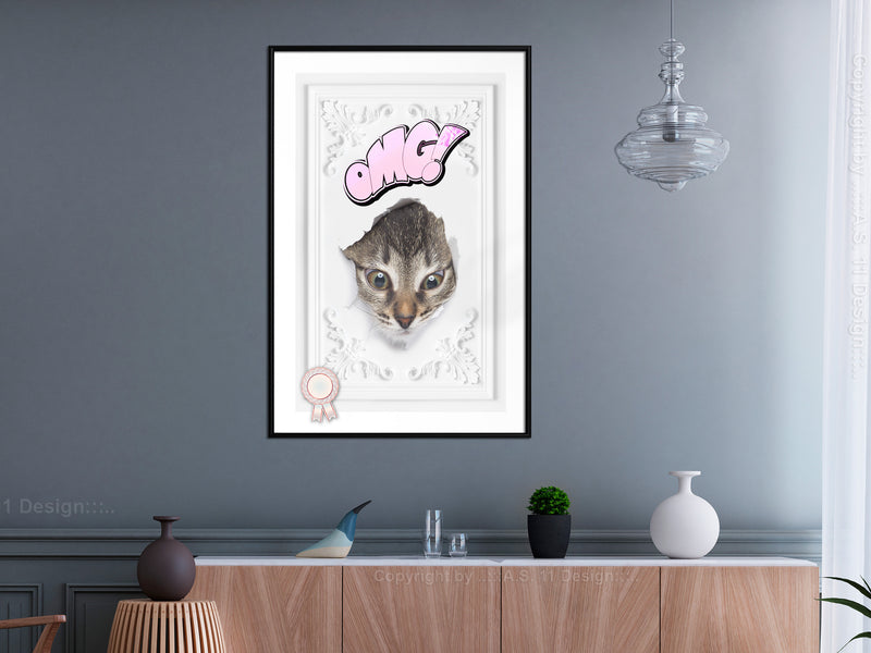 Poster - Peek-a-Boo!  - zwart