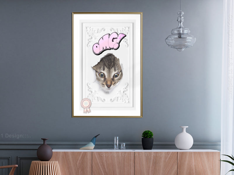 Poster - Peek-a-Boo!  - goud