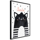 Poster - Cheerful Kitten  - zwart