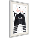 Poster - Cheerful Kitten  - wit passepartout