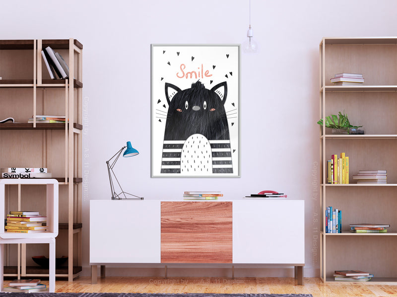 Poster - Cheerful Kitten  - wit