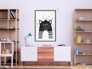 Poster - Cheerful Kitten  - zwart passepartout