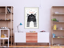 Poster - Cheerful Kitten  - wit passepartout