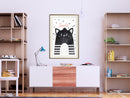 Poster - Cheerful Kitten  - goud passepartout