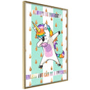 Poster - Dabbing Unicorn  - goud