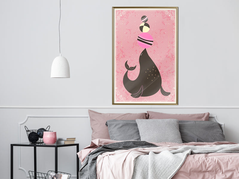 Poster - Circus Seal  - goud