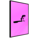Poster - Monkey on Pink Background  - zwart