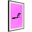 Poster - Monkey on Pink Background  - zwart passepartout