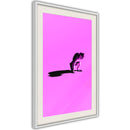 Poster - Monkey on Pink Background  - wit passepartout
