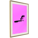 Poster - Monkey on Pink Background  - goud passepartout