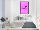 Poster - Monkey on Pink Background  - zwart