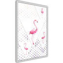Poster - Flamingos and Triangles  - wit