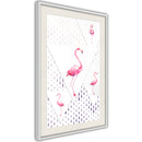 Poster - Flamingos and Triangles  - wit passepartout